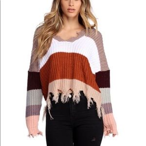 Striped boutique fall sweater NWT